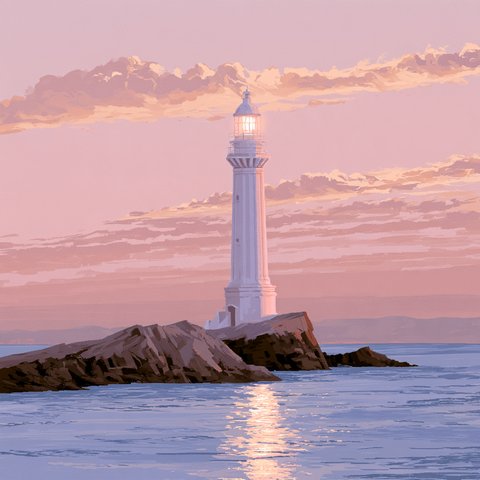 夜明けの灯台