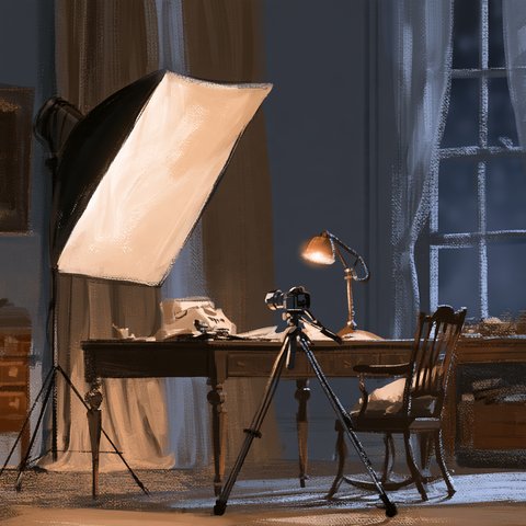 夜の撮影仕事場